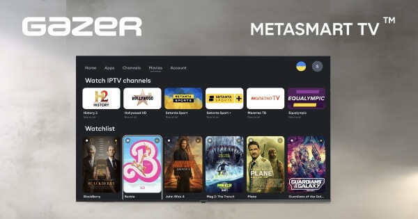 Find everything or search movies from Gazer METASMART TV